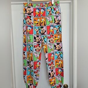 Disney Adult Unisex M Pajama Bottoms - Colorful Disney Character Squares